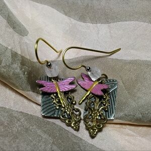 Silver Forest Dragonfly Earrings